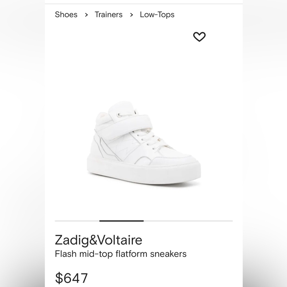 Zadig & Voltaire White Flash Mid-Top Sneakers